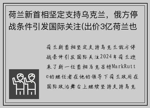 荷兰新首相坚定支持乌克兰，俄方停战条件引发国际关注(出价3亿荷兰也拒绝援助)